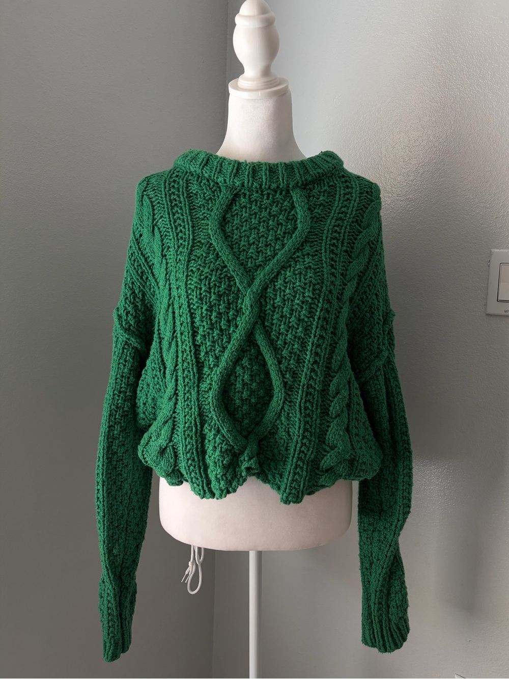Free People cutting edge cable cropped sweater
